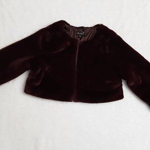 Plush Maroon Cropped Jacket